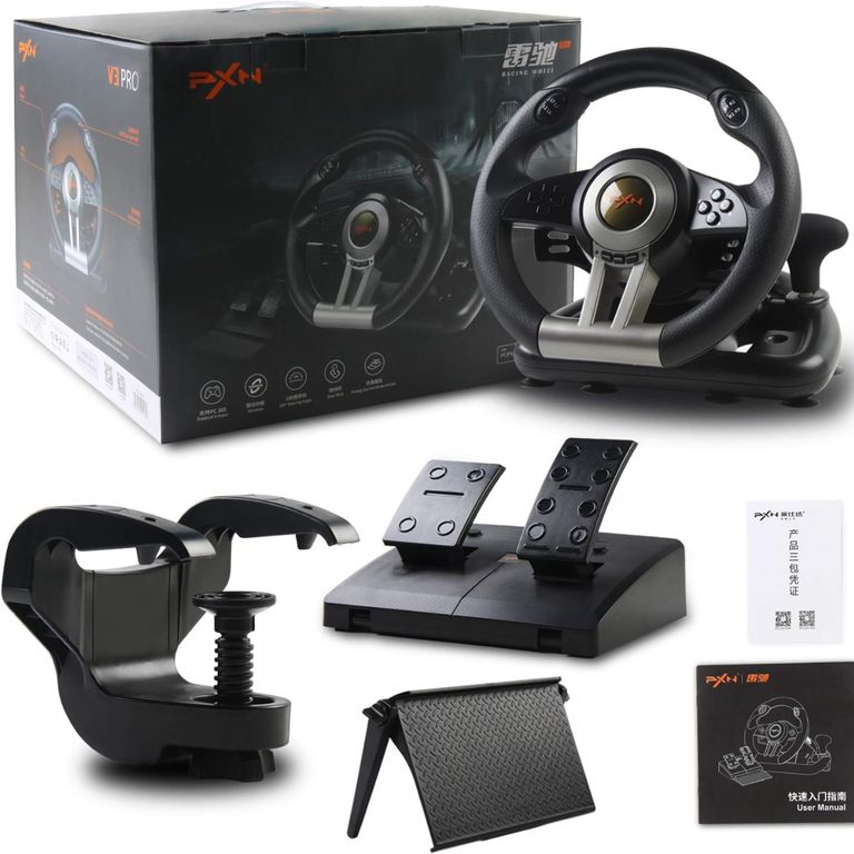 GENERICO Volante Gamer Pedales + Palanca PNX