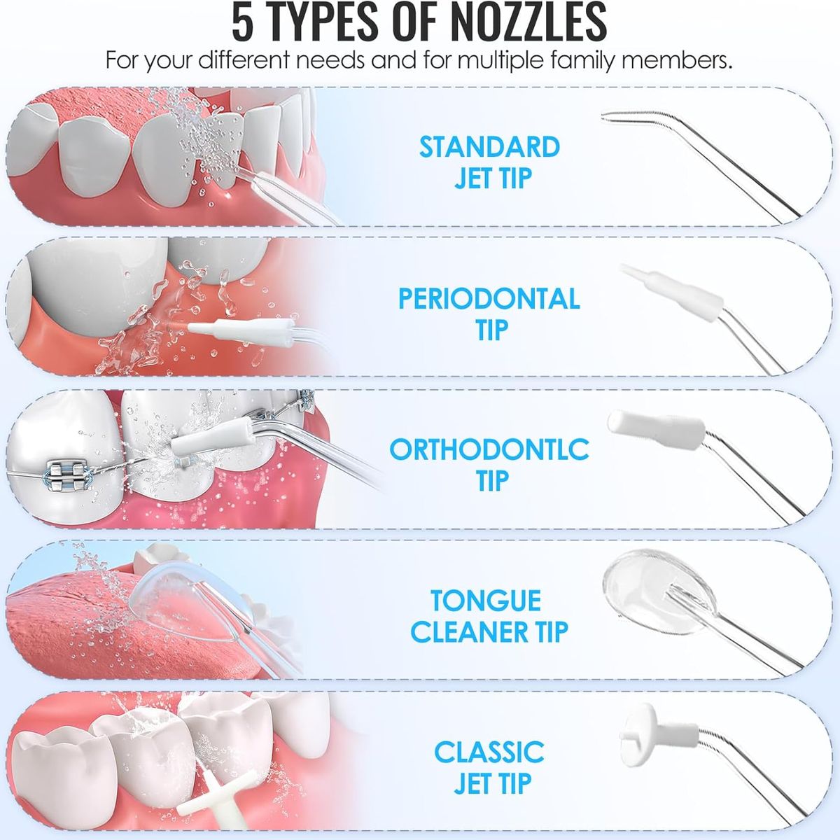 KUANGYE - Limpiador De Dientes Portátil Usb Recargable Water Flosser