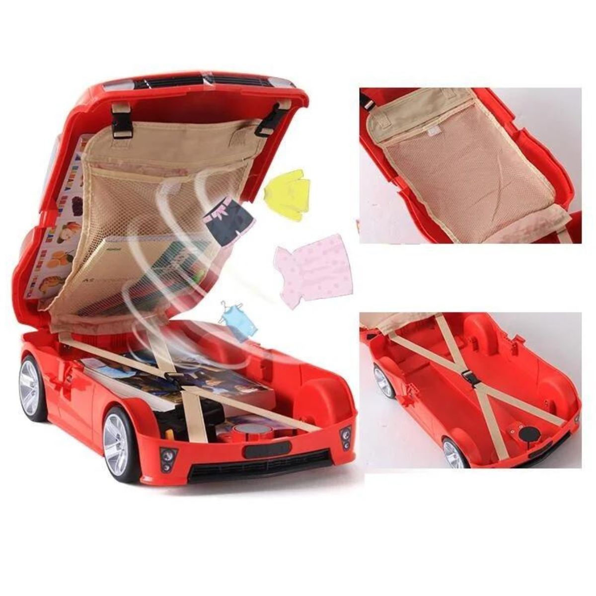 GENERICO - Maleta Correpasillos Super Auto Red