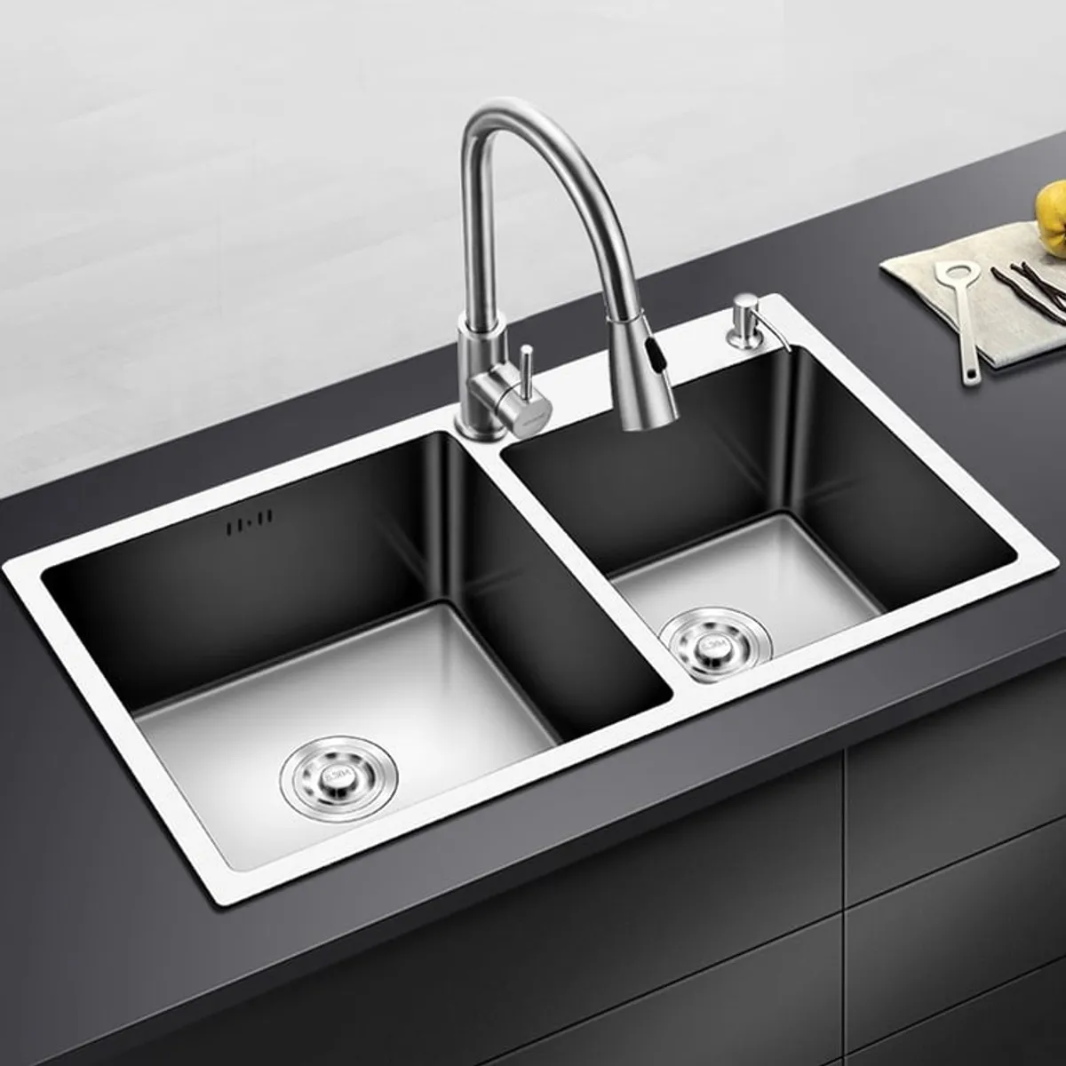 LABALAOS - Promoción Lavaplatos 80x45cm Black Multifuncional Traje