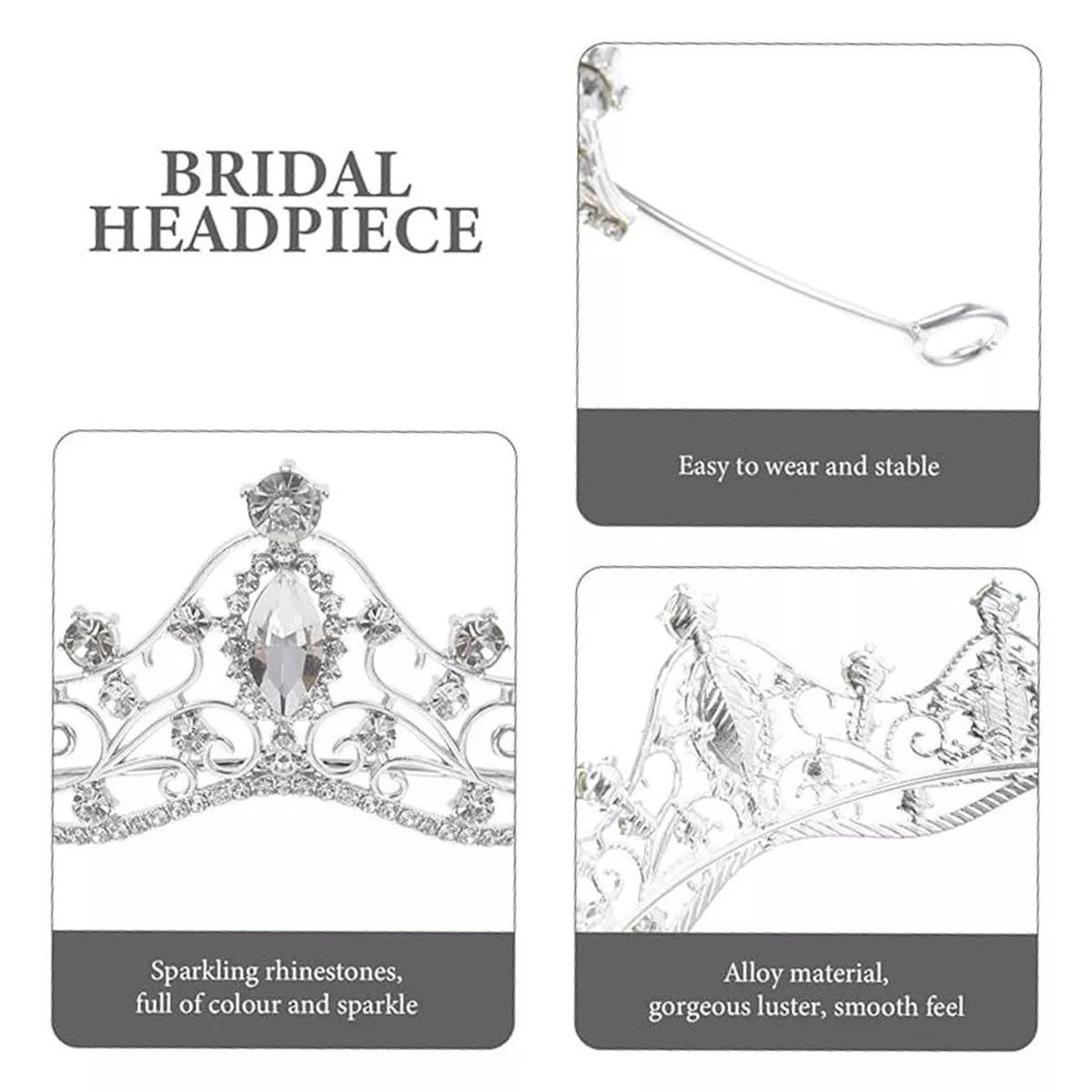 KUANGYE - Corona De Cristal Nupcial Tiara Tiara De Bodas Y Cumpleaños