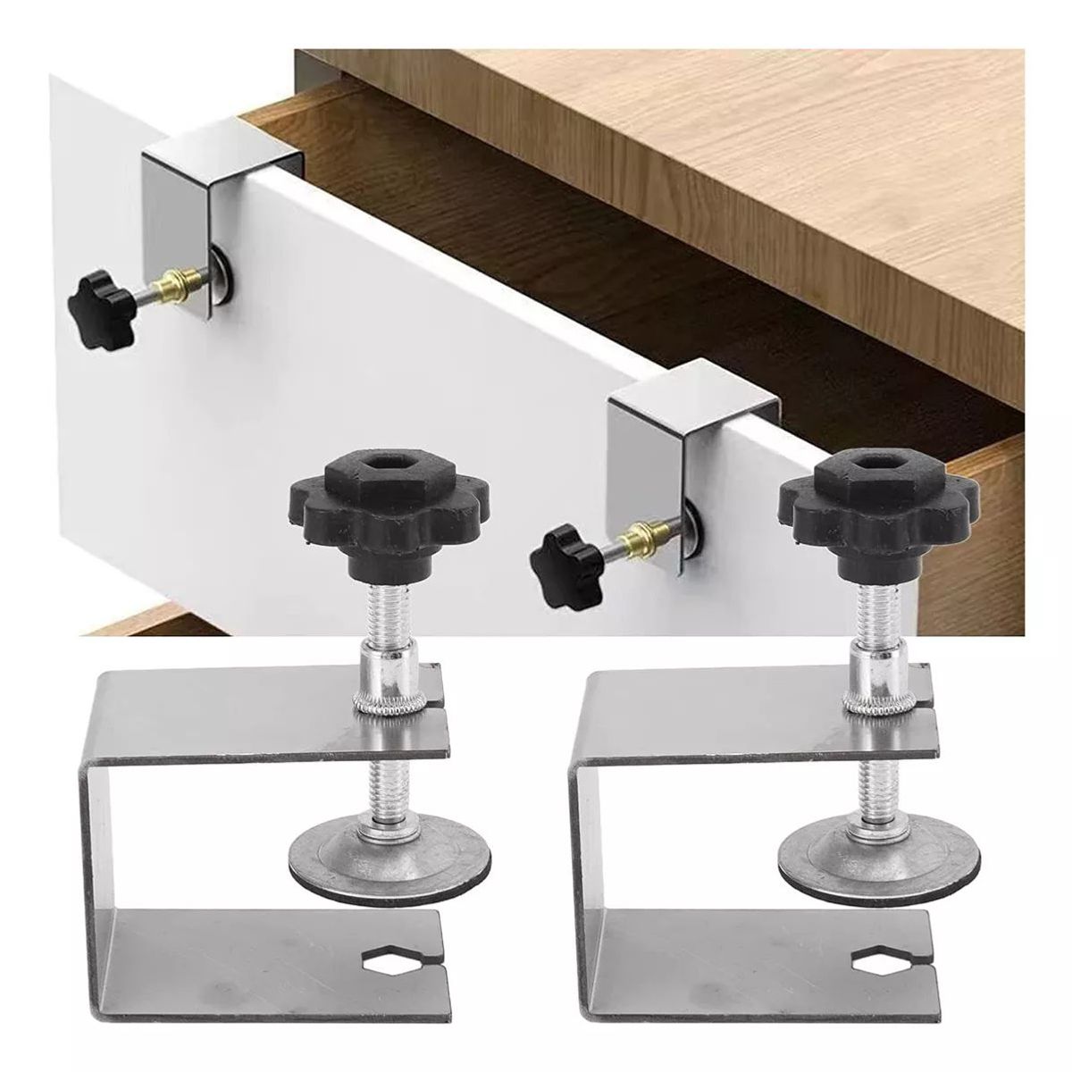 KUANGYE - Abrazaderas Para Instalación Frontal De Cajón, 2 Uds.2mm