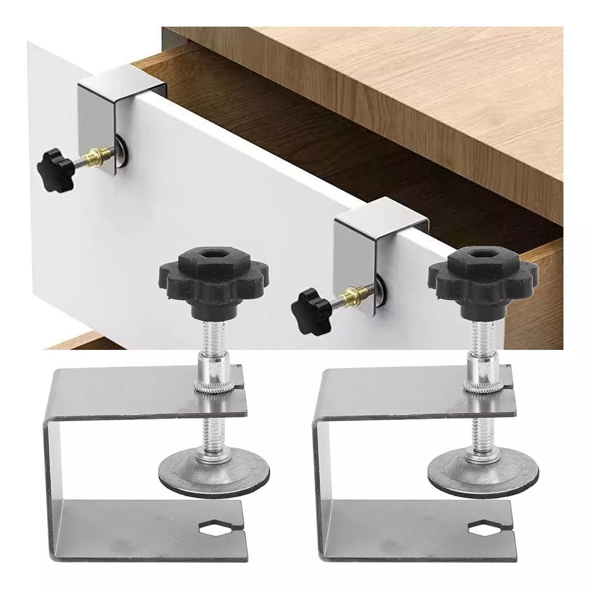 KUANGYE - Abrazaderas Para Instalación Frontal De Cajón, 2 Uds.2mm