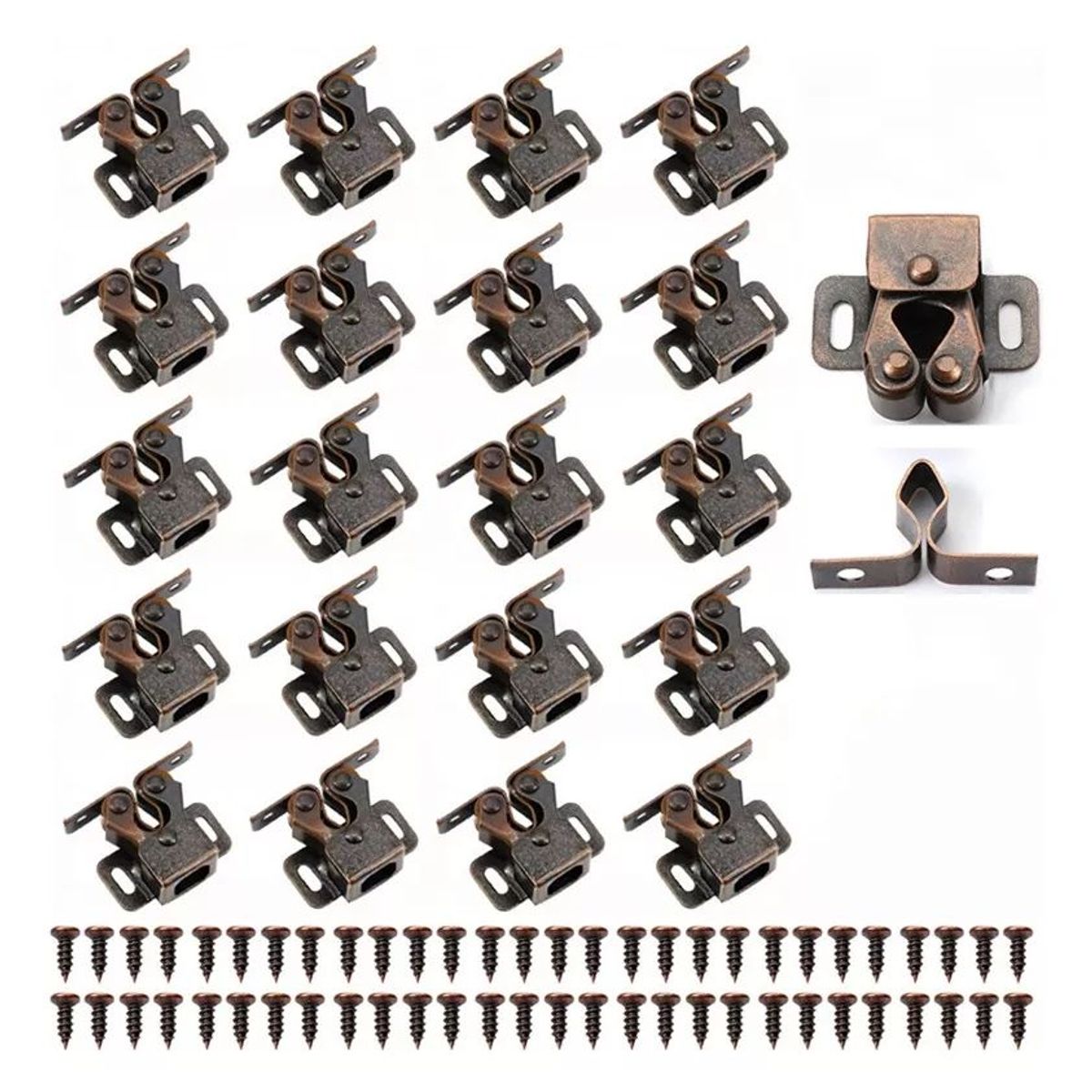 KUANGYE - Set 20 Retenedor Sujetador Puerta Mueble Cobre