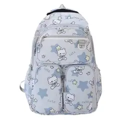 GENERICO - Mochila Urbana Bolso Escolar Juvenil Diseño Gatos Kawaii Gris