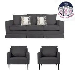 MUNDO LIVING - Living 311, Pompeya sofa curepos mas 2 poltronas resortes pocket
