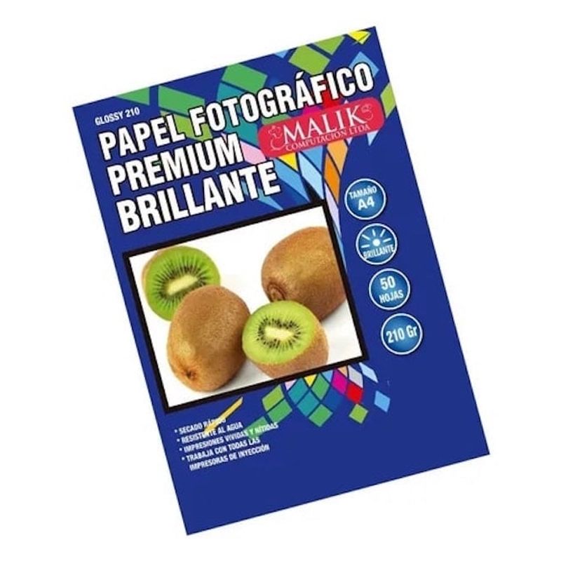 MALIK - Papel Glossy 210gm 50 hojas para Canon G4110
