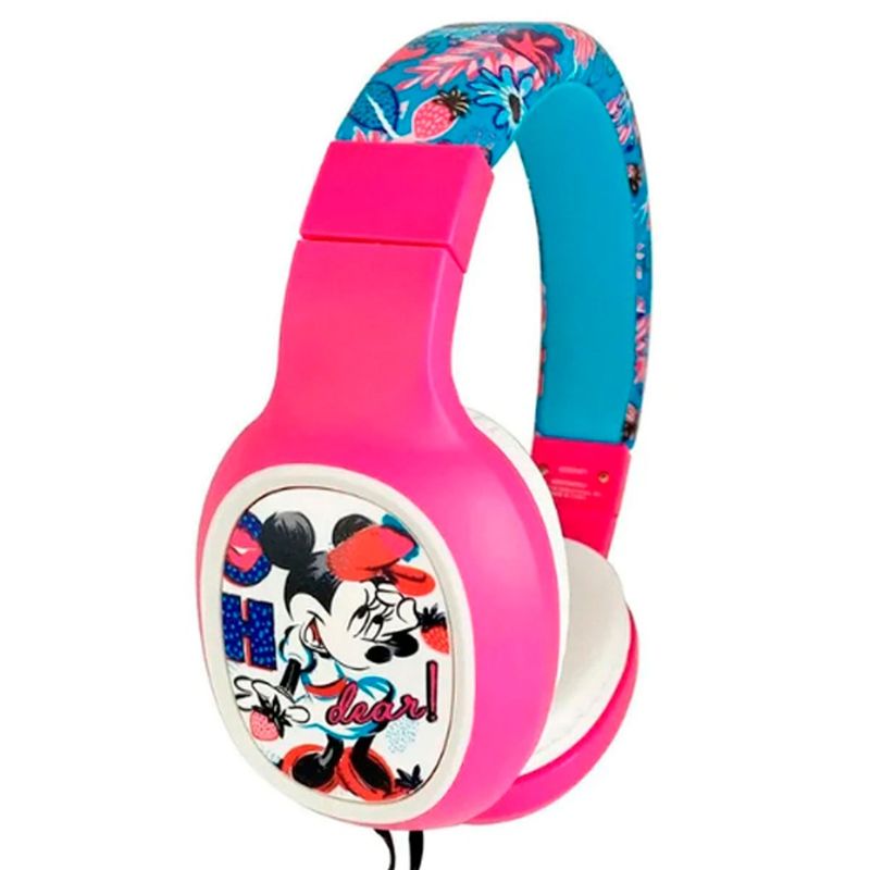 SAKAR INTERNATIONAL - Audifonos Estereo Con Cable Y Microfono Diseño Disney Fucsia