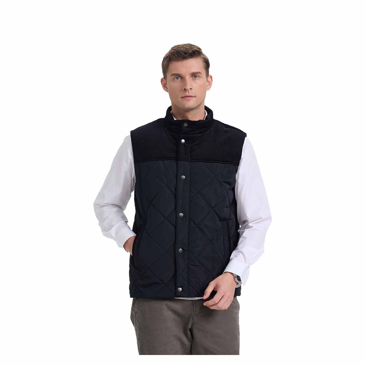 FASHION'S PARK - Parka Hombre Rombos Negro Fashion's Park