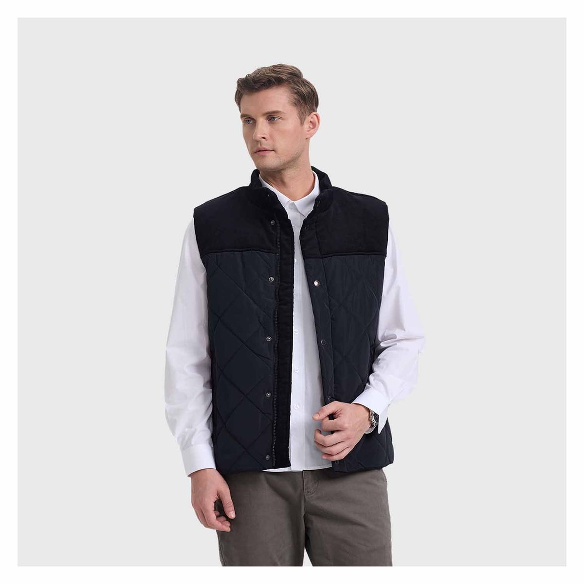 FASHION'S PARK - Parka Hombre Rombos Negro Fashion's Park