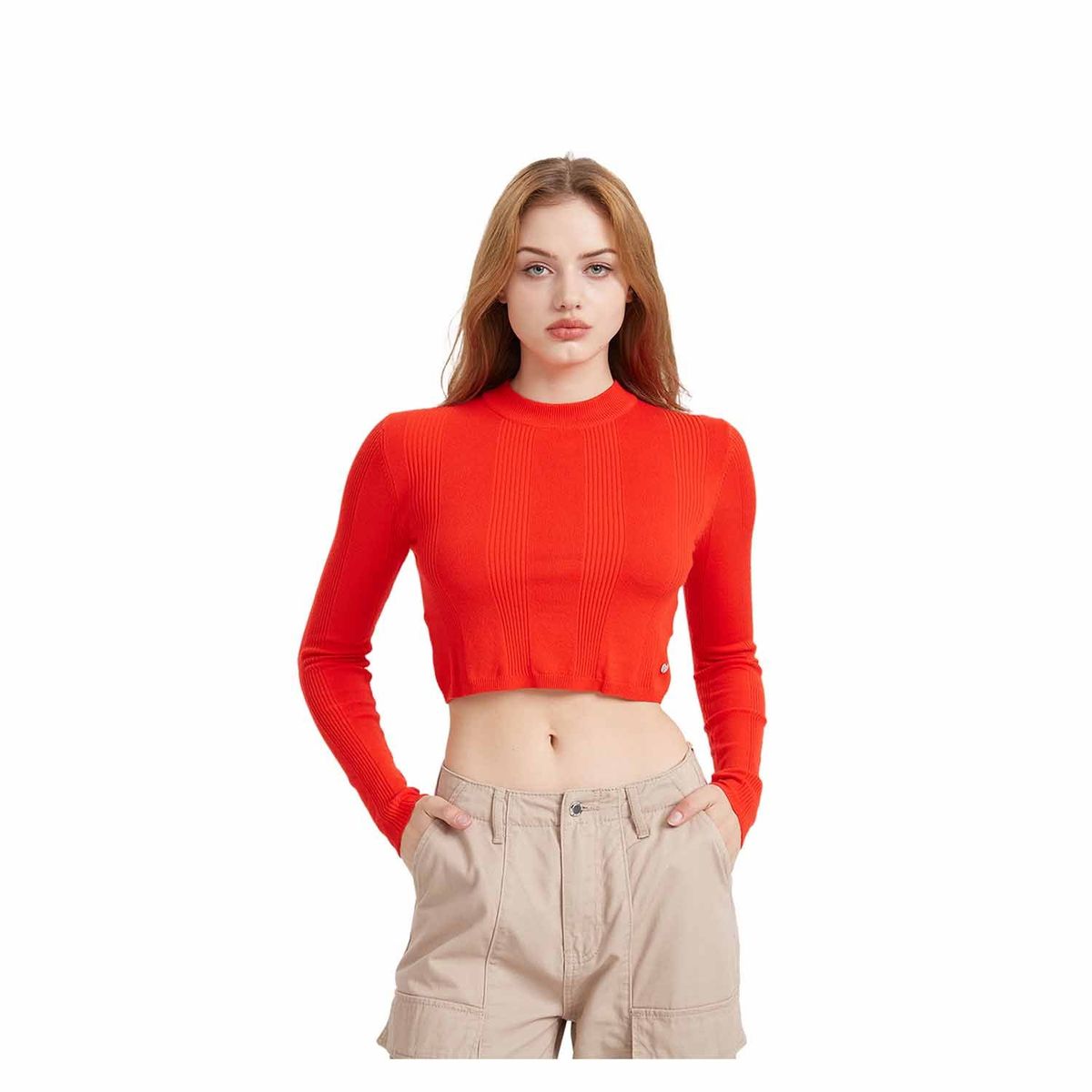 FASHION'S PARK - Sweater Mujer Crop Rojo Fashion's Park