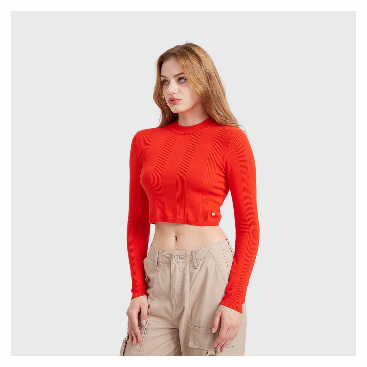 FASHION'S PARK - Sweater Mujer Crop Rojo Fashion's Park