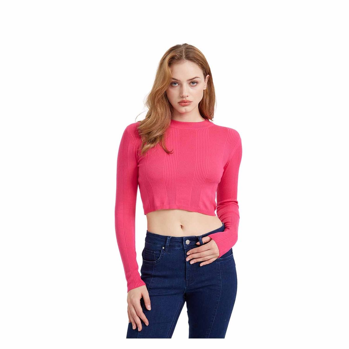 FASHION'S PARK - Sweater Mujer Crop Fucsia Fashion's Park
