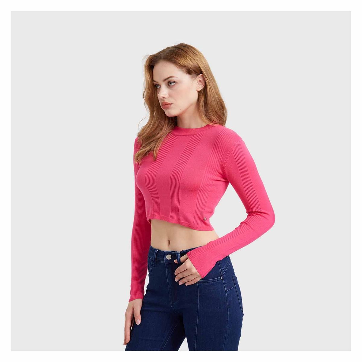 FASHION'S PARK - Sweater Mujer Crop Fucsia Fashion's Park