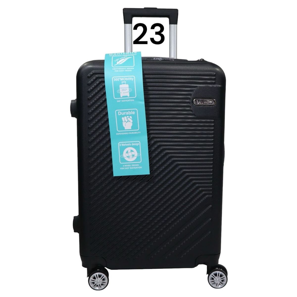 DINASTELLA - Maleta de viaje rígida con ruedas y candado 23 litros Negro ABS JR1801