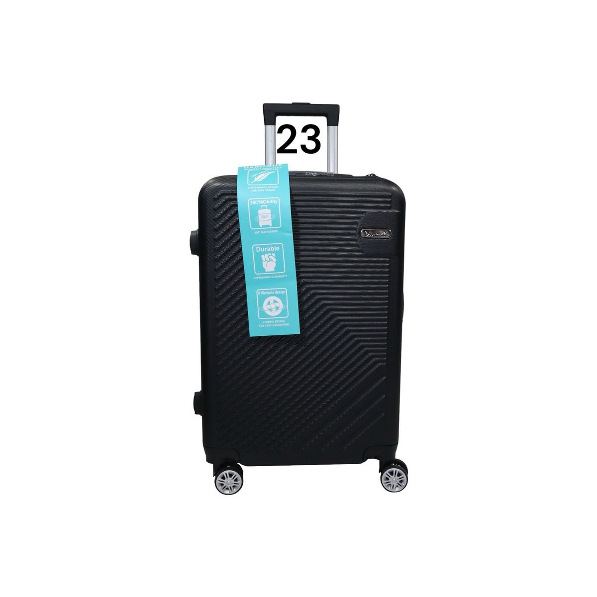 DINASTELLA - Maleta de viaje rígida con ruedas y candado 23 litros Negro ABS JR1801