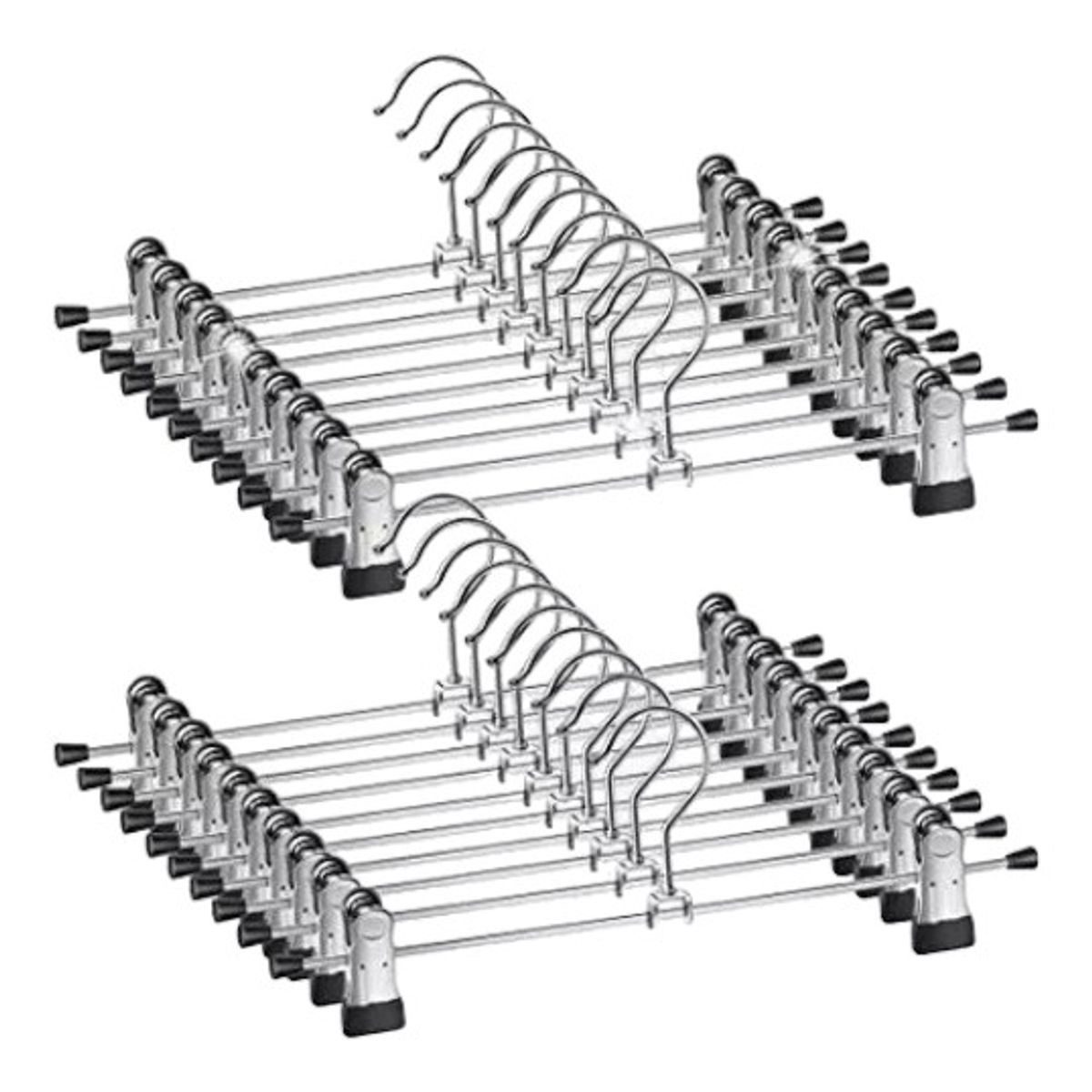 GENERICO - Pack De 20 Ganchos Pinza Perrito Colgadores Forro Goma Metal