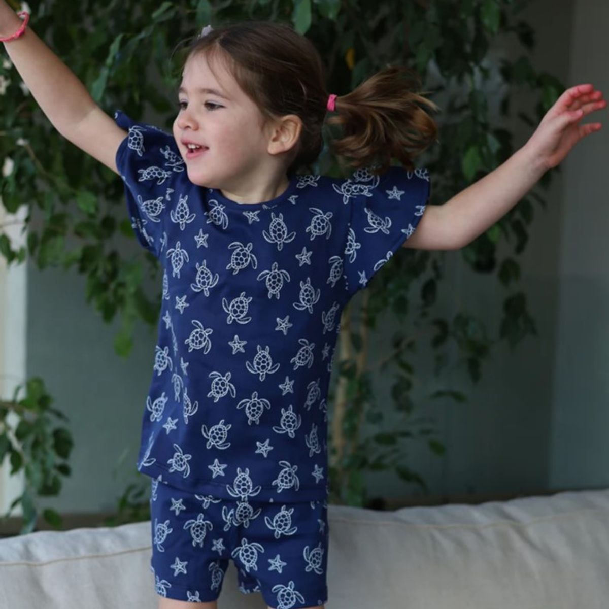 SIMPLY B - Pijama corto tortuga niña