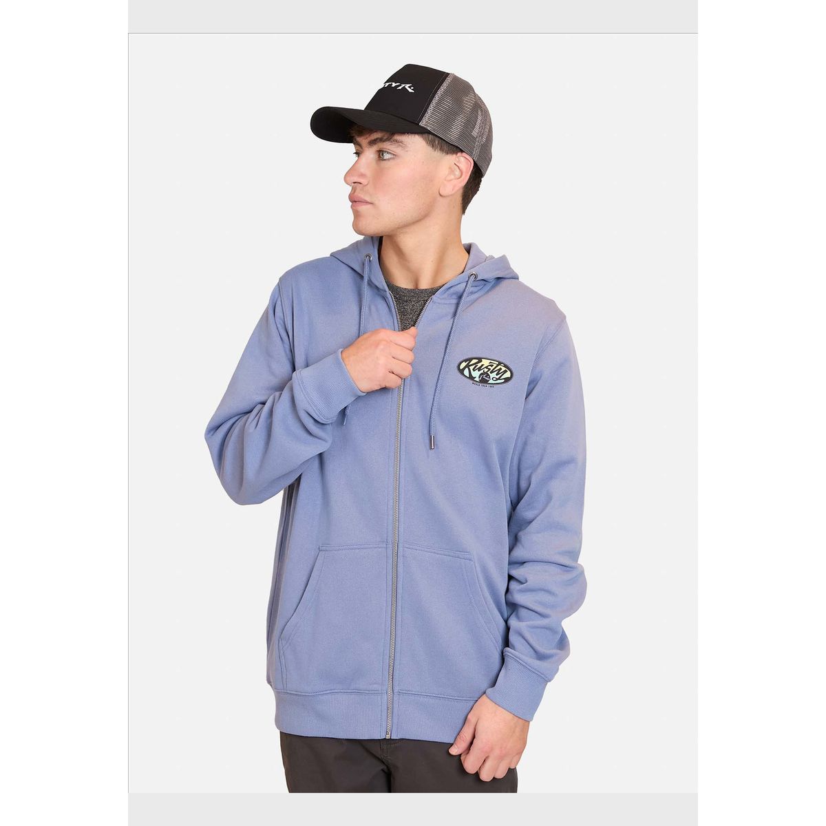 RUSTY - Poleron FZ Word Tour Morado Hombre Rusty