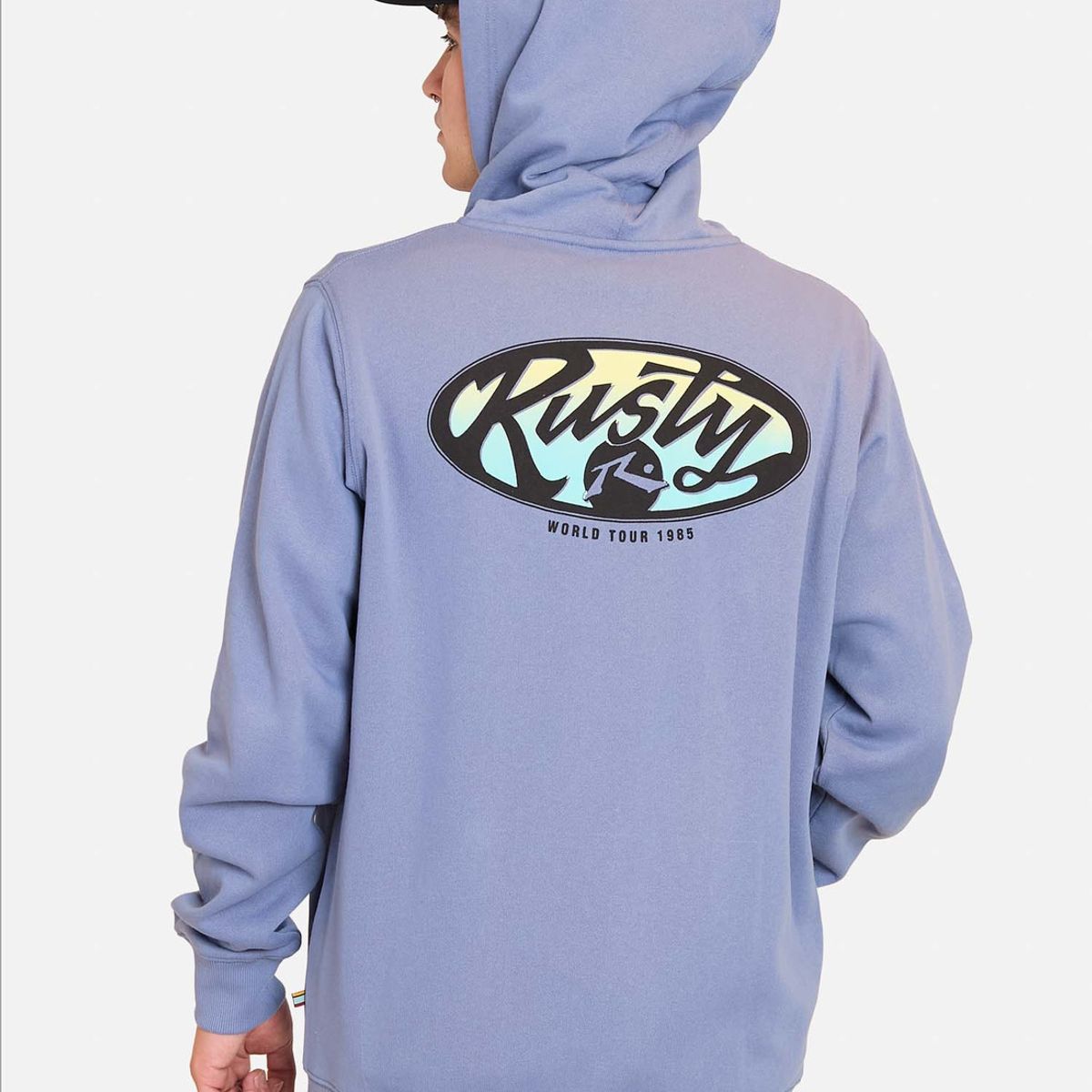 RUSTY - Poleron FZ Word Tour Morado Hombre Rusty