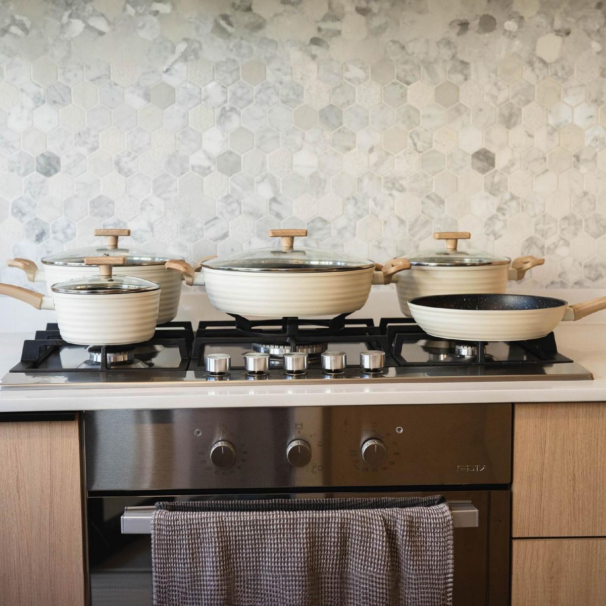 SIMPLIT - Batería de Cocina Antiadherente Savannah 9 Piezas