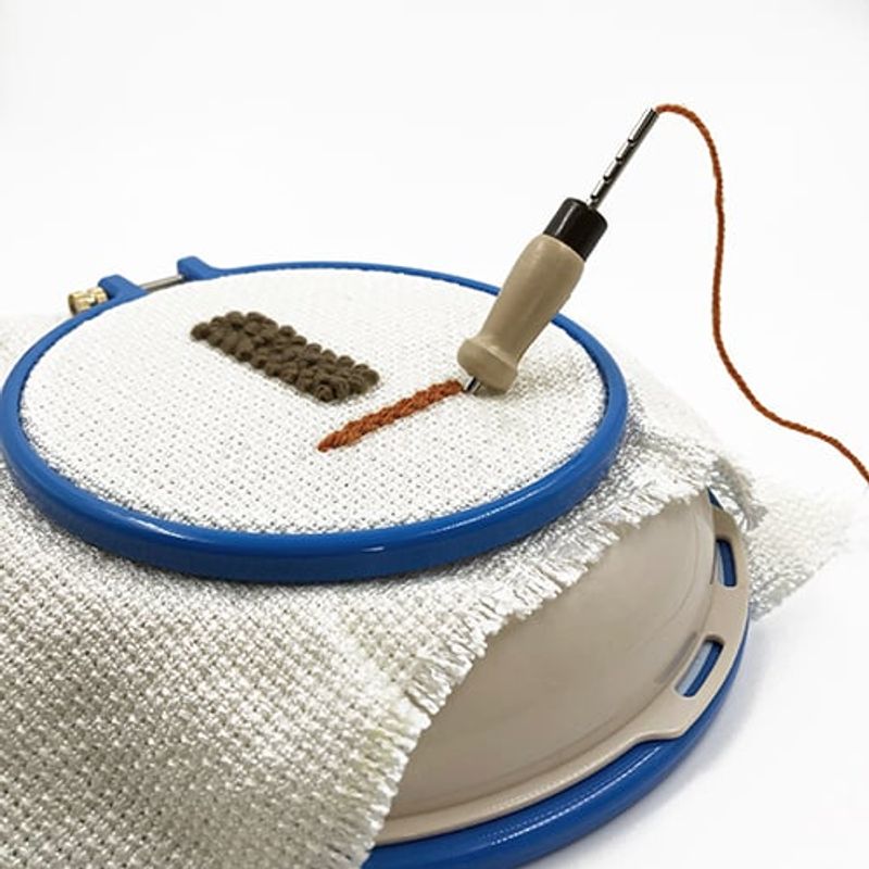 GENERICO - Bastidor Doble Punch Needle + Aguja Lavor 4mm