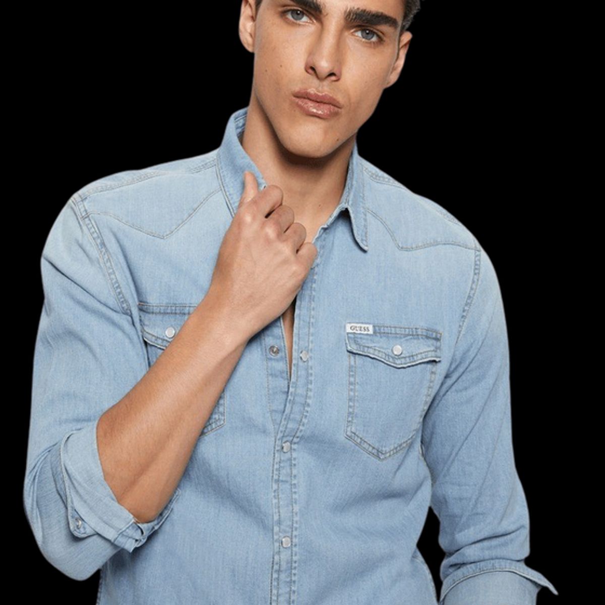 GUESS - Camisa Hombre Guess Truckee L/S Shirt Denim