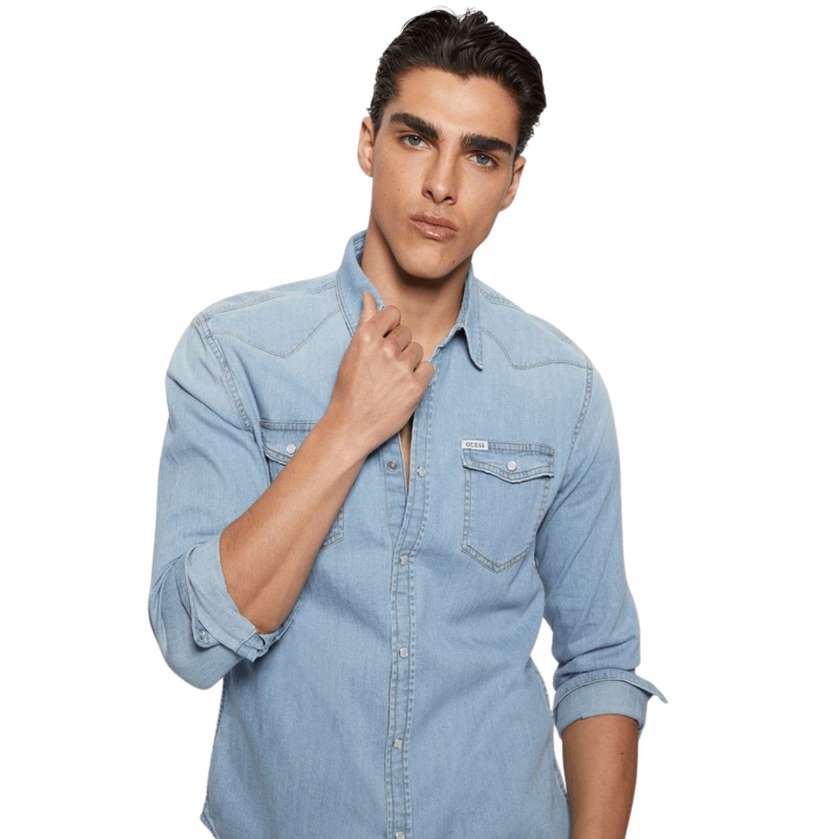 GUESS - Camisa Hombre Guess Truckee L/S Shirt Denim