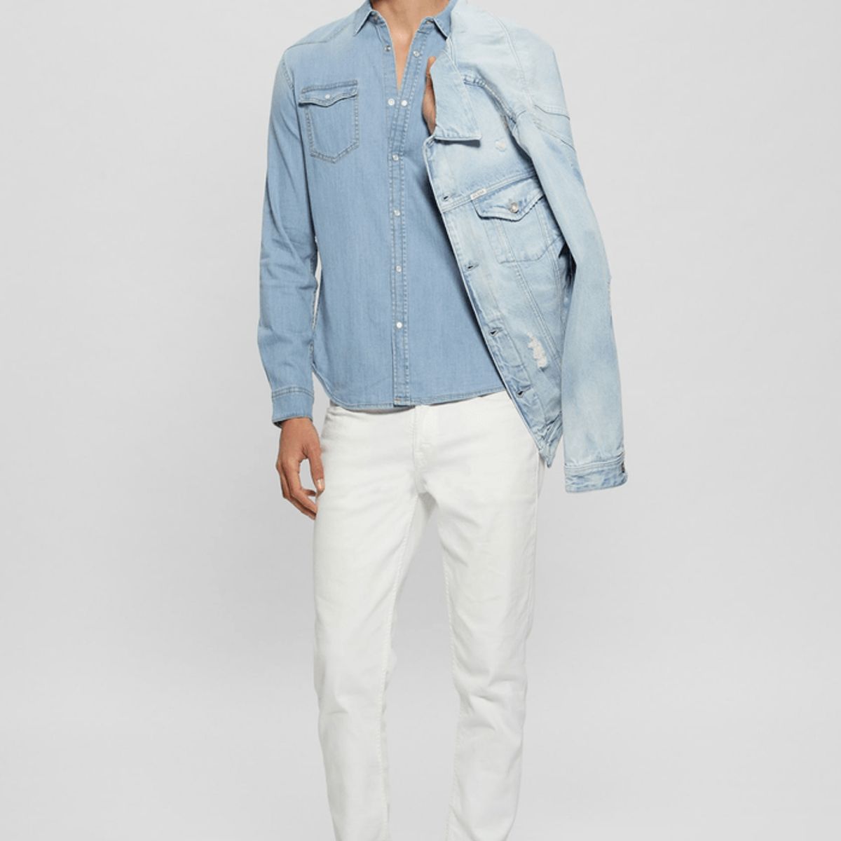 GUESS - Camisa Hombre Guess Truckee L/S Shirt Denim