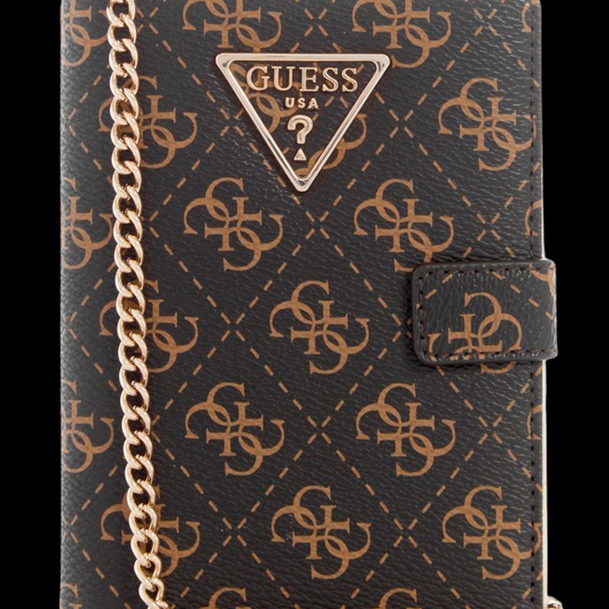 GUESS - Billetera Laurel Slg Chain Passport Case Café Guess