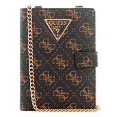 GUESS - Billetera Laurel Slg Chain Passport Case Café