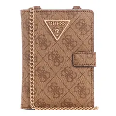 GUESS - Billetera Laurel Slg Chain Passport Case Café