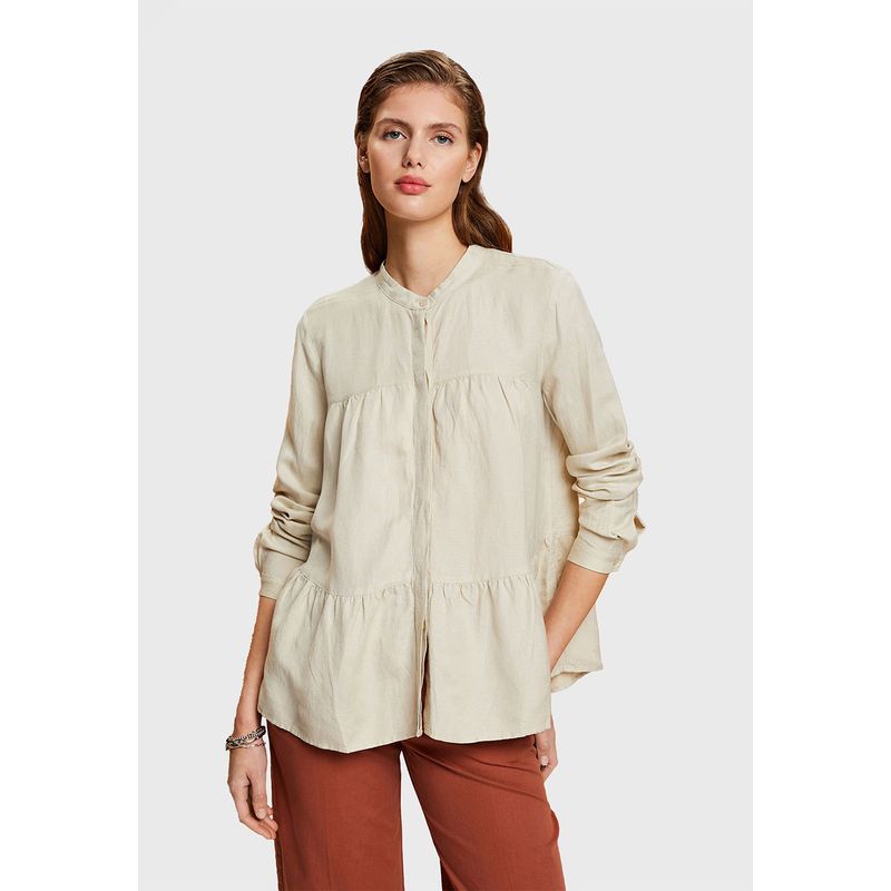 ESPRIT - Blusa Camisera De Lino Mujer Esprit ESPRIT