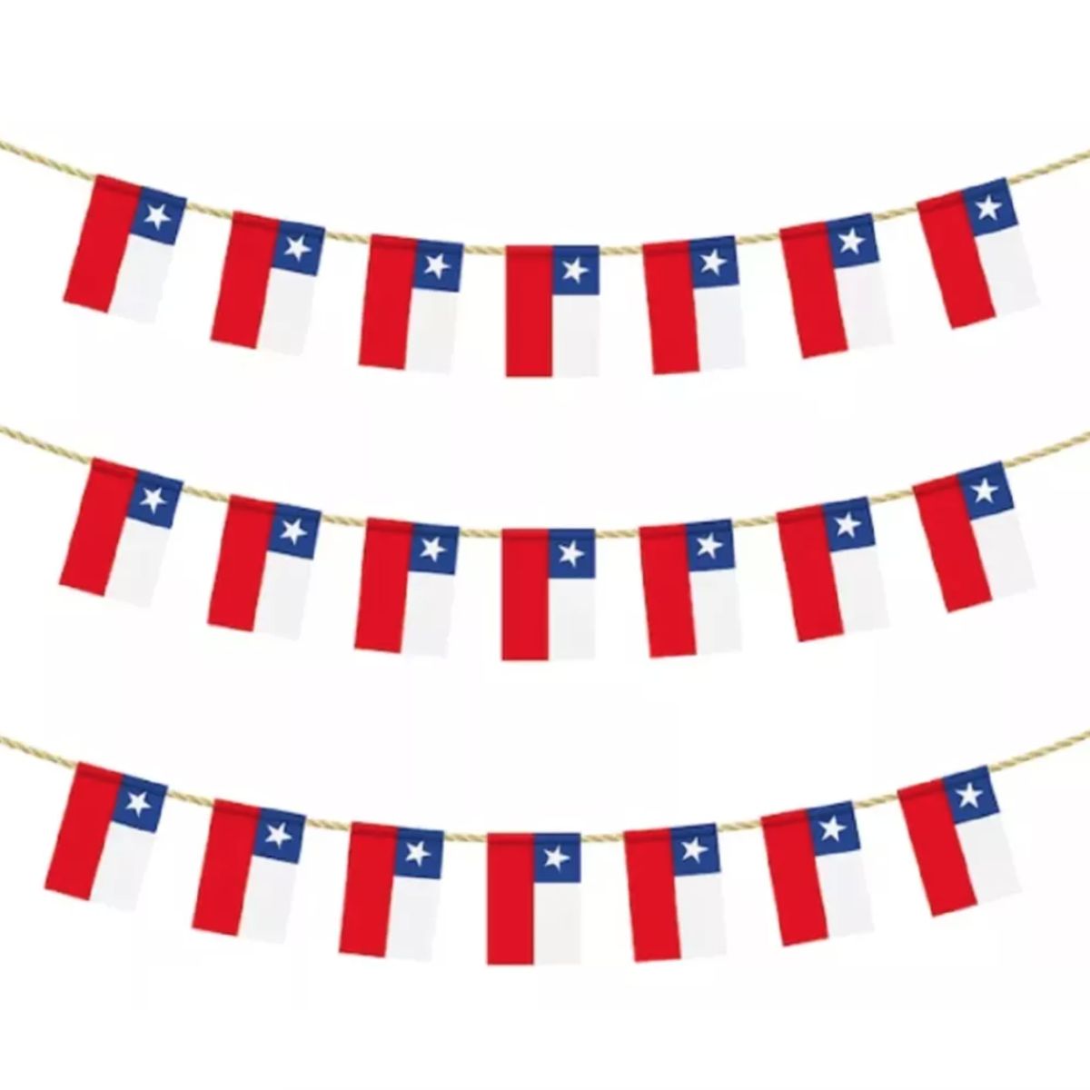 GENERICO - Adorno Guirnaldas Fiestas Patrias 20 Banderines De Chile 7m