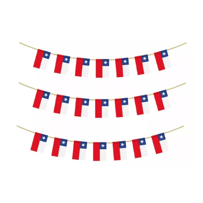 GENERICO - Adorno Guirnaldas Fiestas Patrias 20 Banderines De Chile 7m