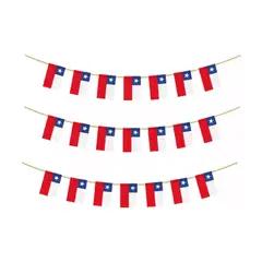 GENERICO - Adorno Guirnaldas Fiestas Patrias 20 Banderines De Chile 7m