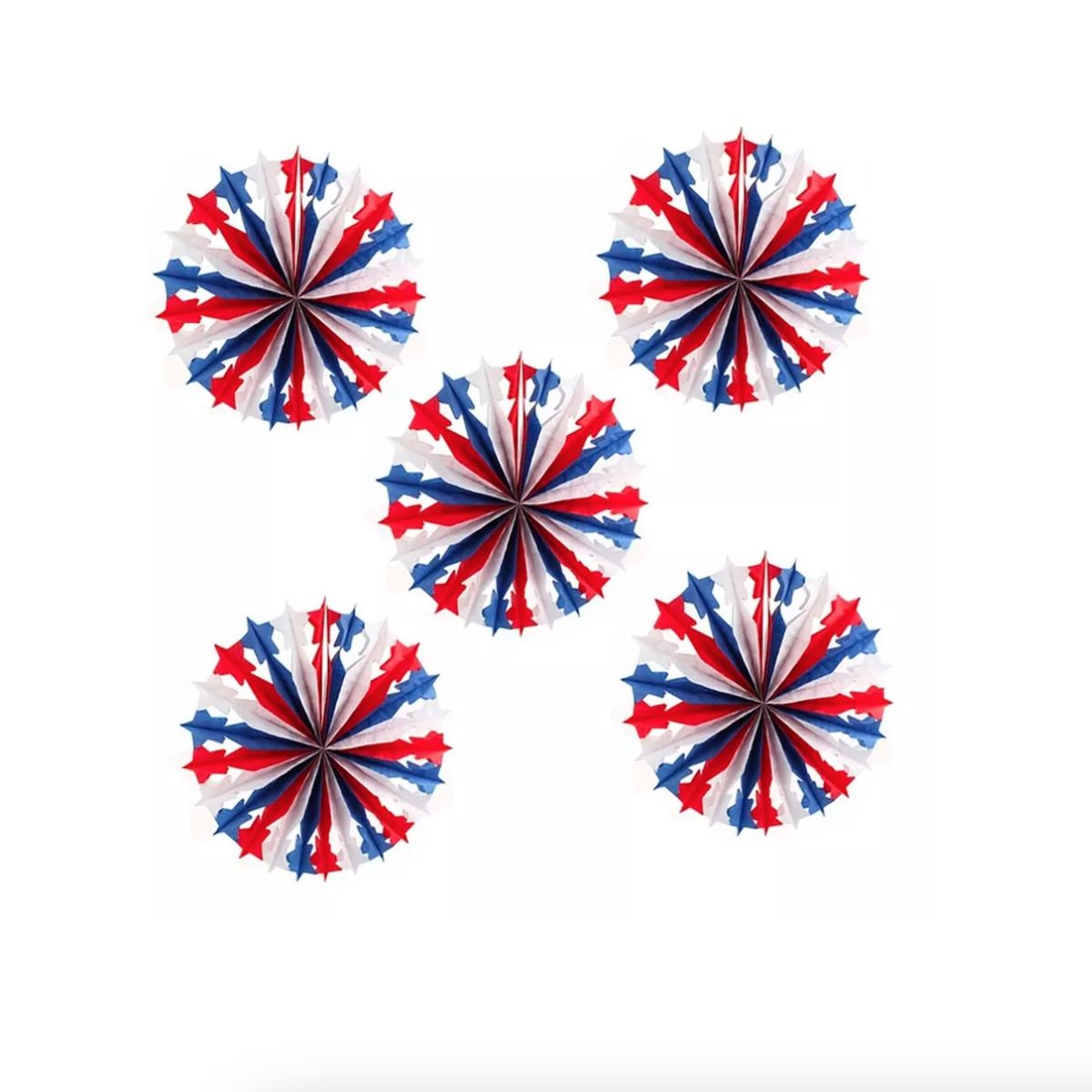 GENERICO - Pack 5 Adorno Fiestas Patrias Multiestrella 50cm