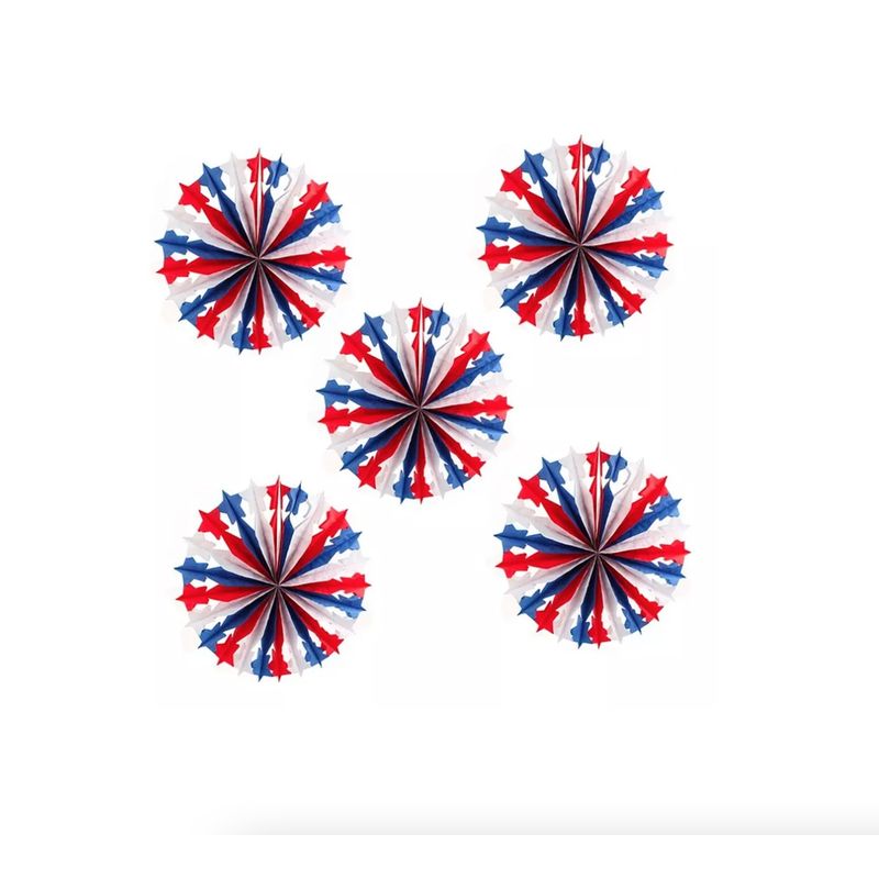 GENERICO - Pack 5 Adorno Fiestas Patrias Multiestrella 50cm