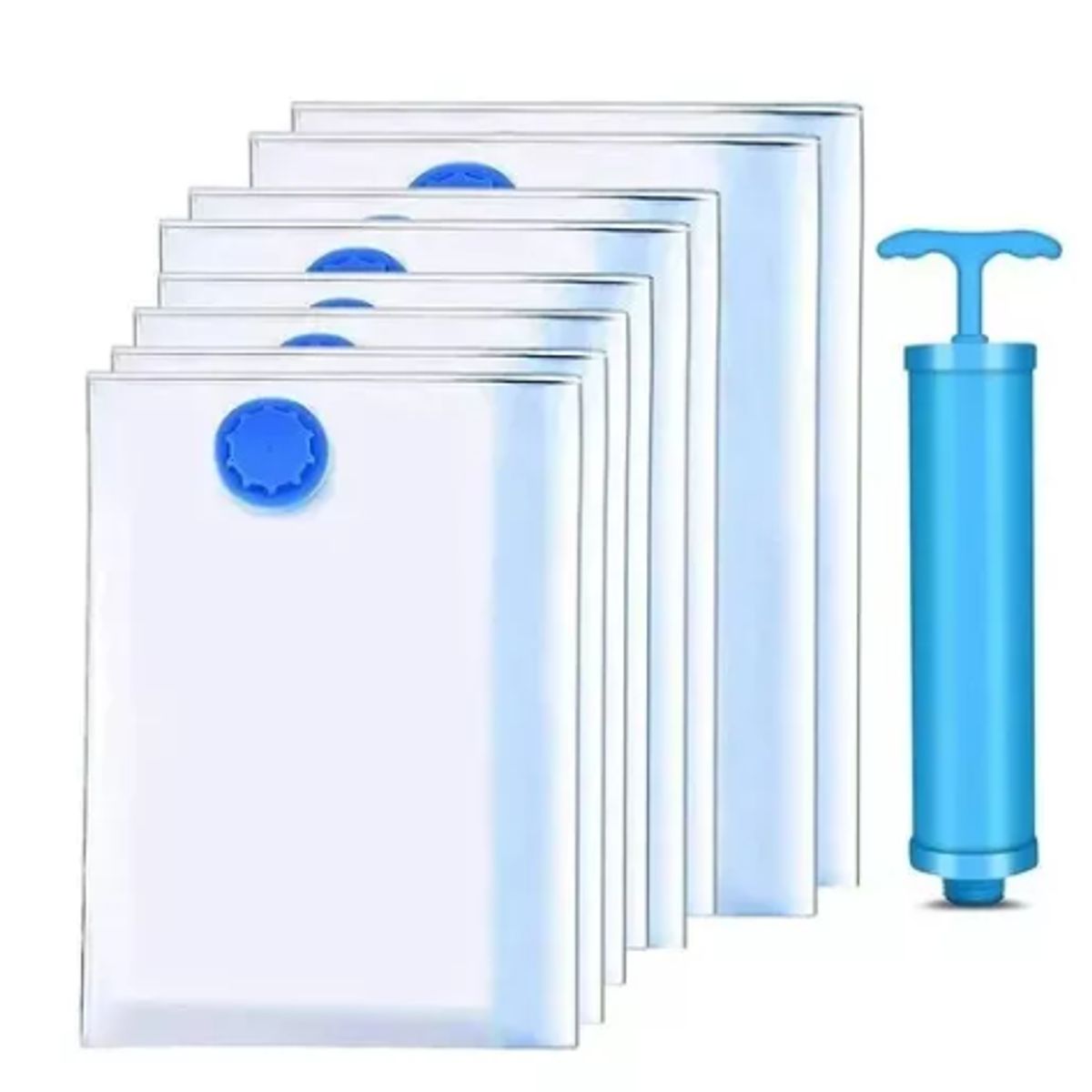 GENERICO - 8 Unidad Bolsas Organizadoras Al Vacio Con Bomba Manual