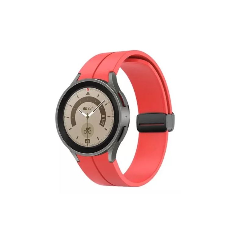 GENERICO - Correa De Silicona Hebilla Magnética Para Samsung Watch 45-NARANJA