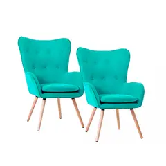 SDFIT - Set 2x Sillas Sitial Poltrona Marshall - Turquesa - B5077-2