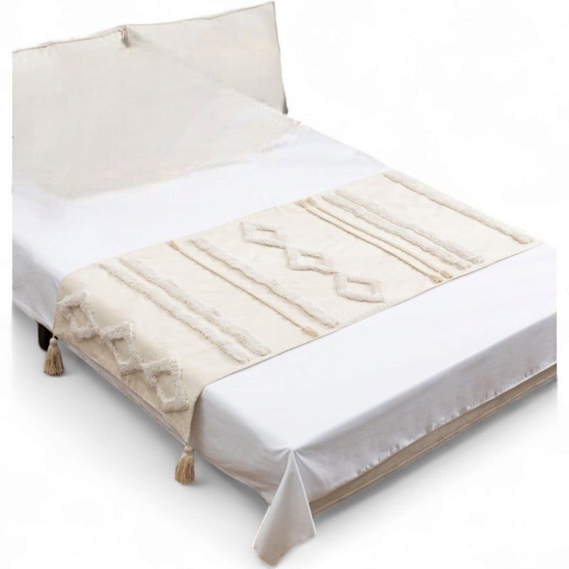 GENERICO - Piecera Pie De Cama Boho Bordada Cama King Y 2 Plazas