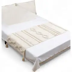 GENERICO - Piecera Pie De Cama Boho Bordada Cama King Y 2 Plazas