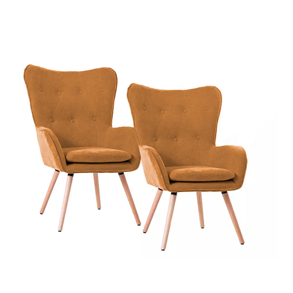 SDFIT - Set 2x Sillas Sitial Poltrona Marshall - Café - B5077-2