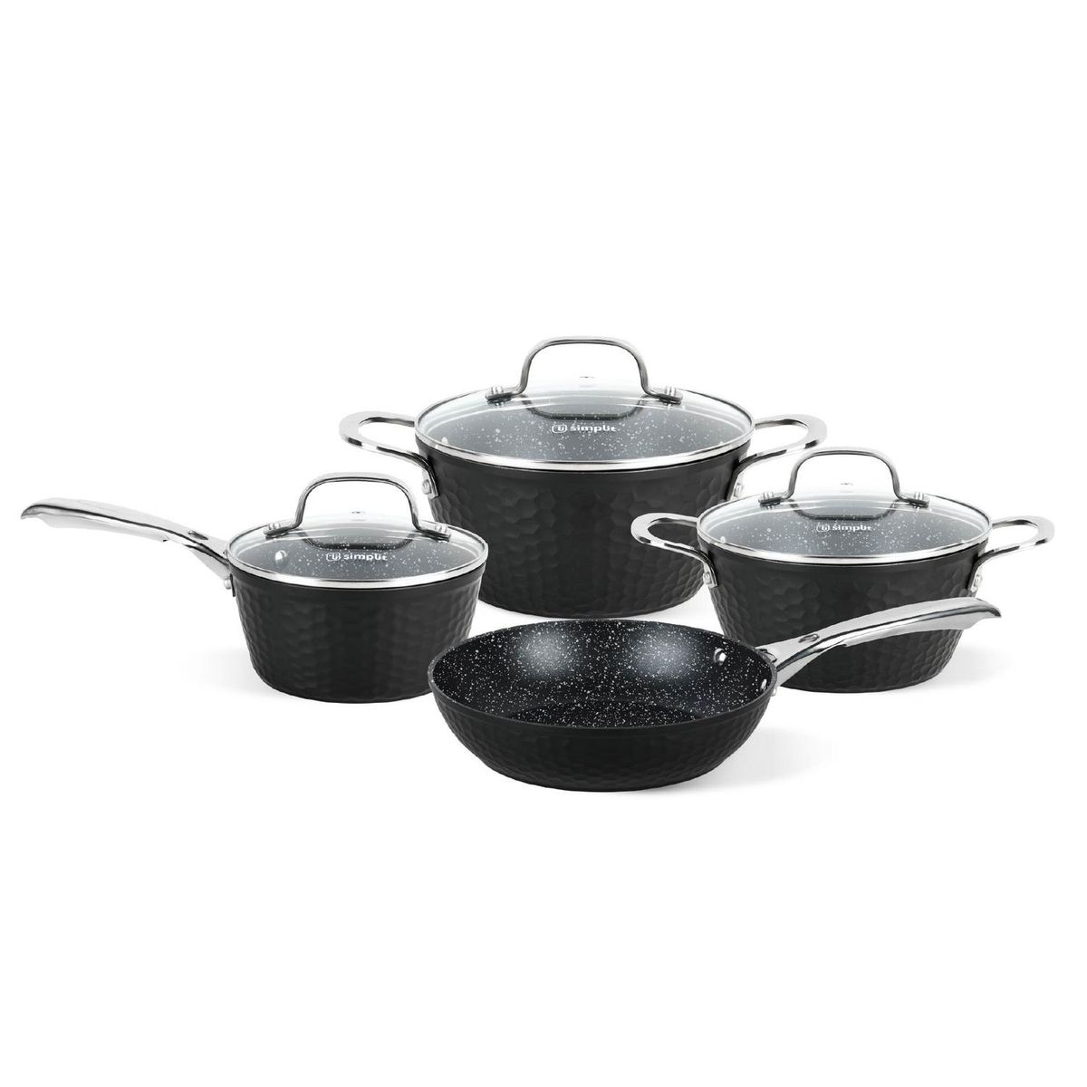 SIMPLIT - Batería de Cocina Antiadherente Black Copper 7 Pzs Simplit