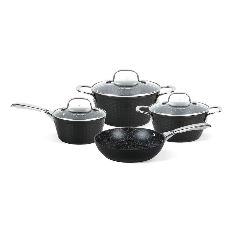 SIMPLIT - Batería de Cocina Antiadherente Black Copper 7 Pzs Simplit