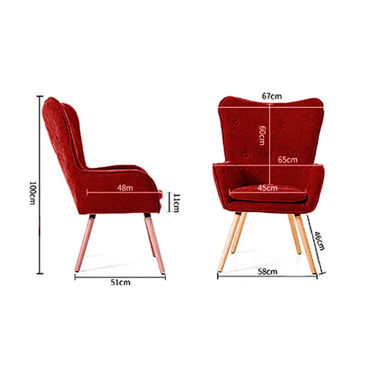 SDFIT - Set 2x Sillas Sitial Poltrona Marshall - Terracota - B5077-2