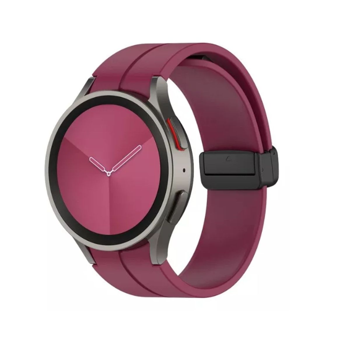 GENERICO - Correa De Silicona Hebilla Magnética Para Samsung Watch 45-BORDO