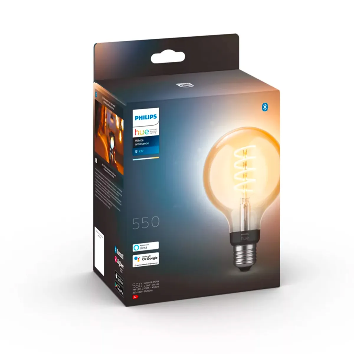 PHILIPS HUE - Ampolleta inteligente White Ambience G93 E27 Philips Hue 7W