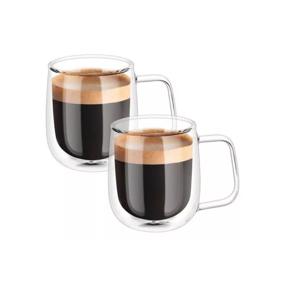 IMPORTCLICK - Pack 2 Tazas MUG Café Té Doble Pared Vidrio 250 ML IMPORTCLICK